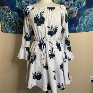Floral along Sleeve Dress